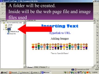 A folder will be created. Inside will be the web page file and image files used 