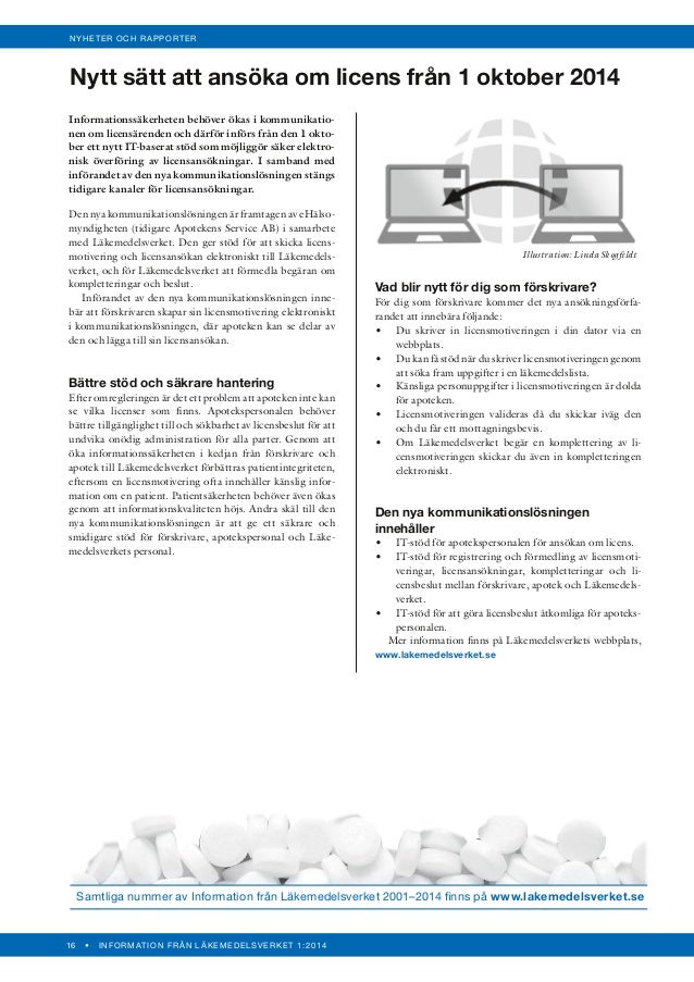 Information Fran Lakemedelsverket Nr 1 2014
