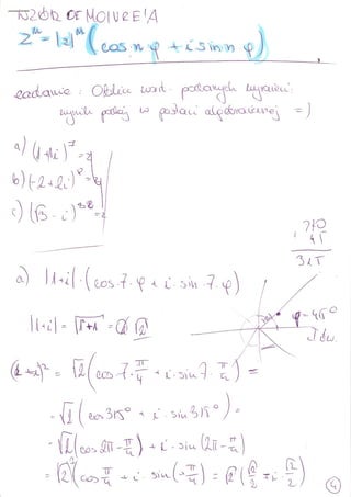 Algebra - wzór de Moivre'a