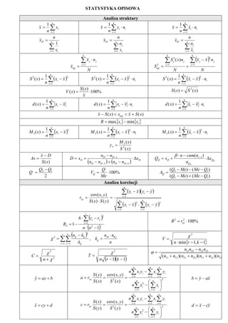 Wzory statystyka | PDF