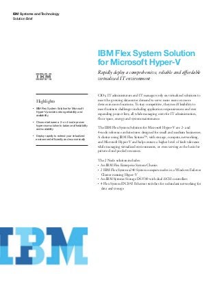 IBM Flex System Solution for Microsoft Hyper-V