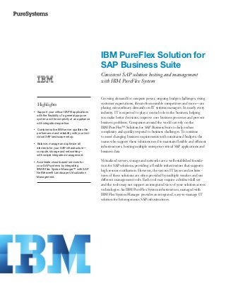 IBM PureFlex Solution for SAP Business Suite