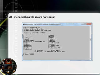 /D : menampilkan file secara horizontal
 