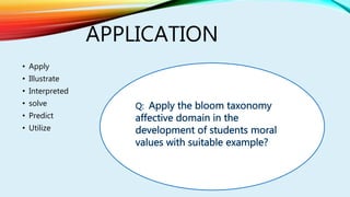 APPLICATION
• Apply
• Illustrate
• Interpreted
• solve
• Predict
• Utilize
 