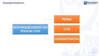RESPONSABILIDADES DO
POLICIAL CIVIL
PENAL
CIVIL
ADMINISTRATIVA
 