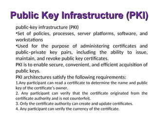 X.509 and PKI presentation ( cyber security) | PPT