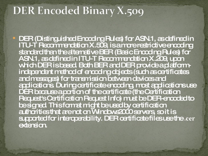 x 509 certificates how and why in vb net certificate der format