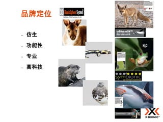 品牌定位

•   仿生
•   功能性
•   专业
•   高科技
 