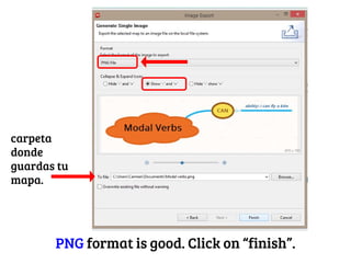 PNG format is good. Click on “finish”.
carpeta
donde
guardas tu
mapa.