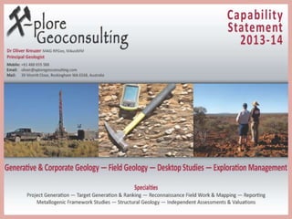 X-plore Geoconsulting Capability Statement 2013-14