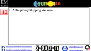 12

• Anticipatory Shipping, Amazon

 