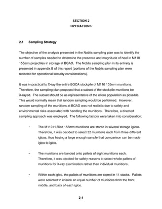 Sampling Learning Projectiles X-Ray Assessment of 155mm Mustard Projectiles Stored at Blue Grass Army ...