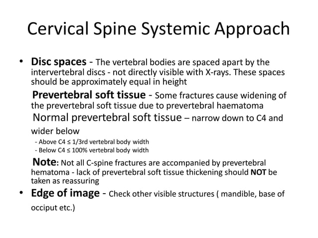 Cd Spine Example X ray c-spine | PPTX