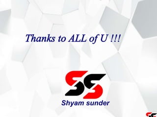 Thanks to ALL of U !!!
Shyam sunder
 