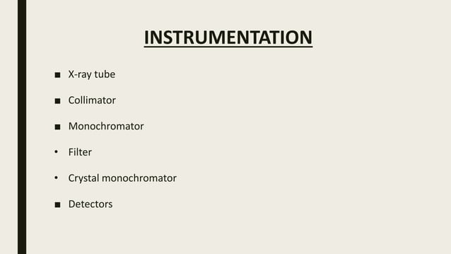 X-ray diffraction, basic principle, instruments, Bragg's law ...