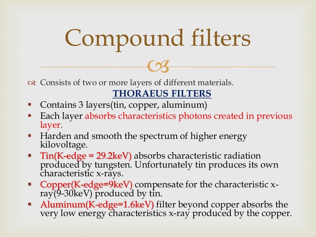 X ray filters