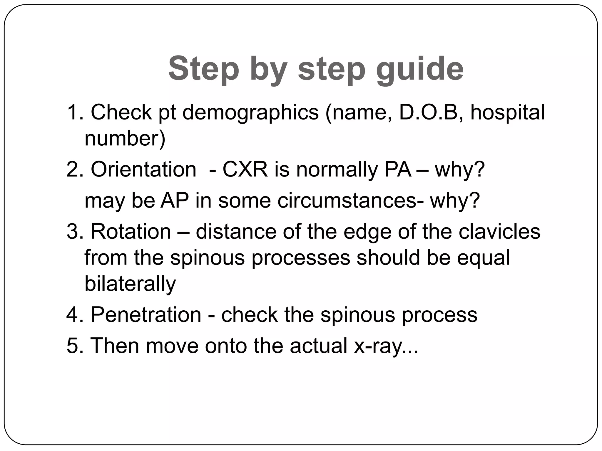 Patient Rotation Cxr Example X-ray interpretation | PPTX