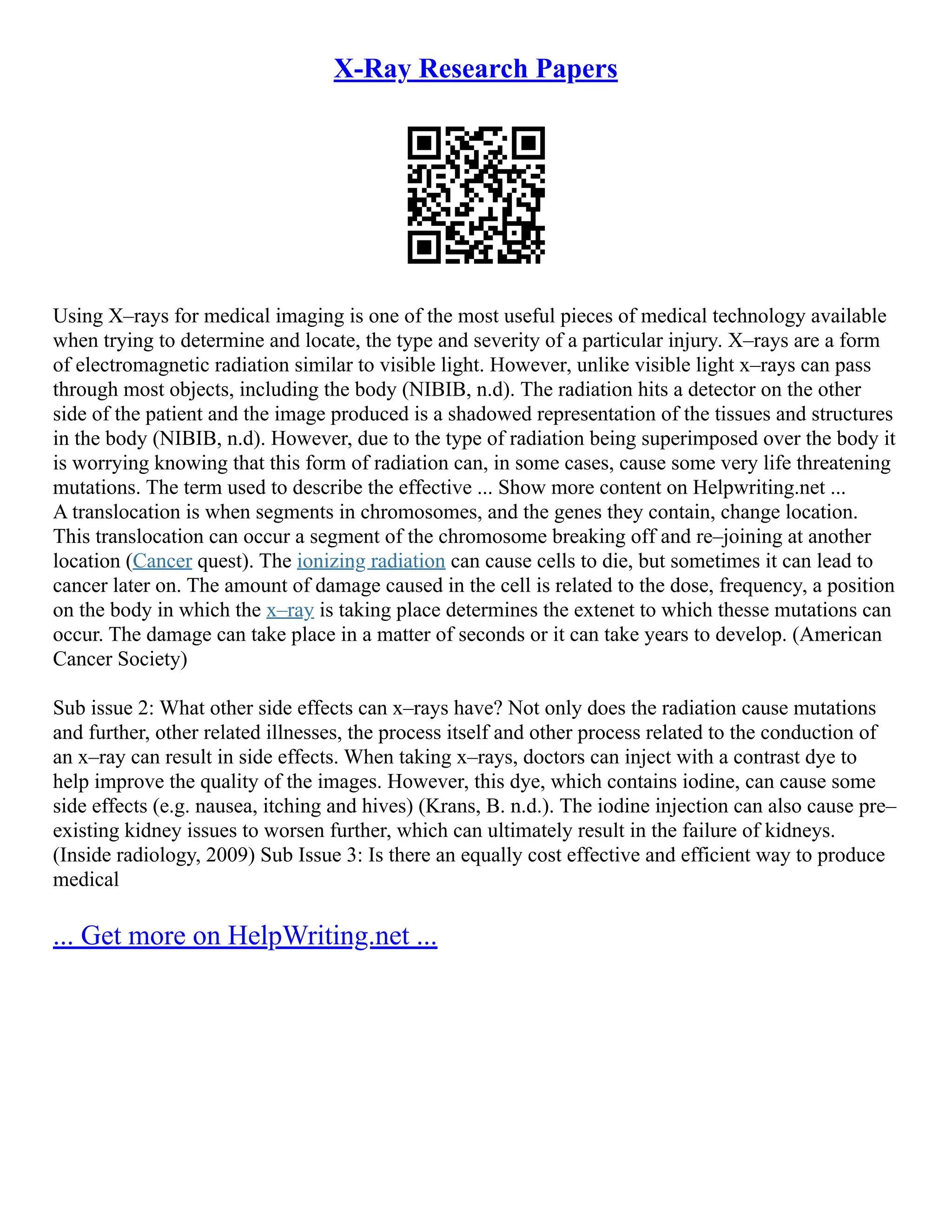 XRay Research Papers PDF