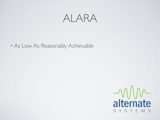ALARA

• As   Low As Reasonably Achievable
 