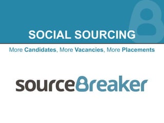 SOCIAL SOURCING
More Candidates, More Vacancies, More Placements
 