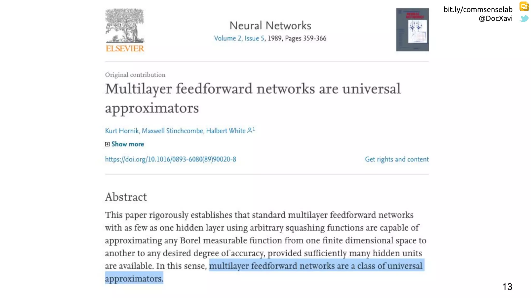 bit.ly/commsenselab
@DocXavi
13
 