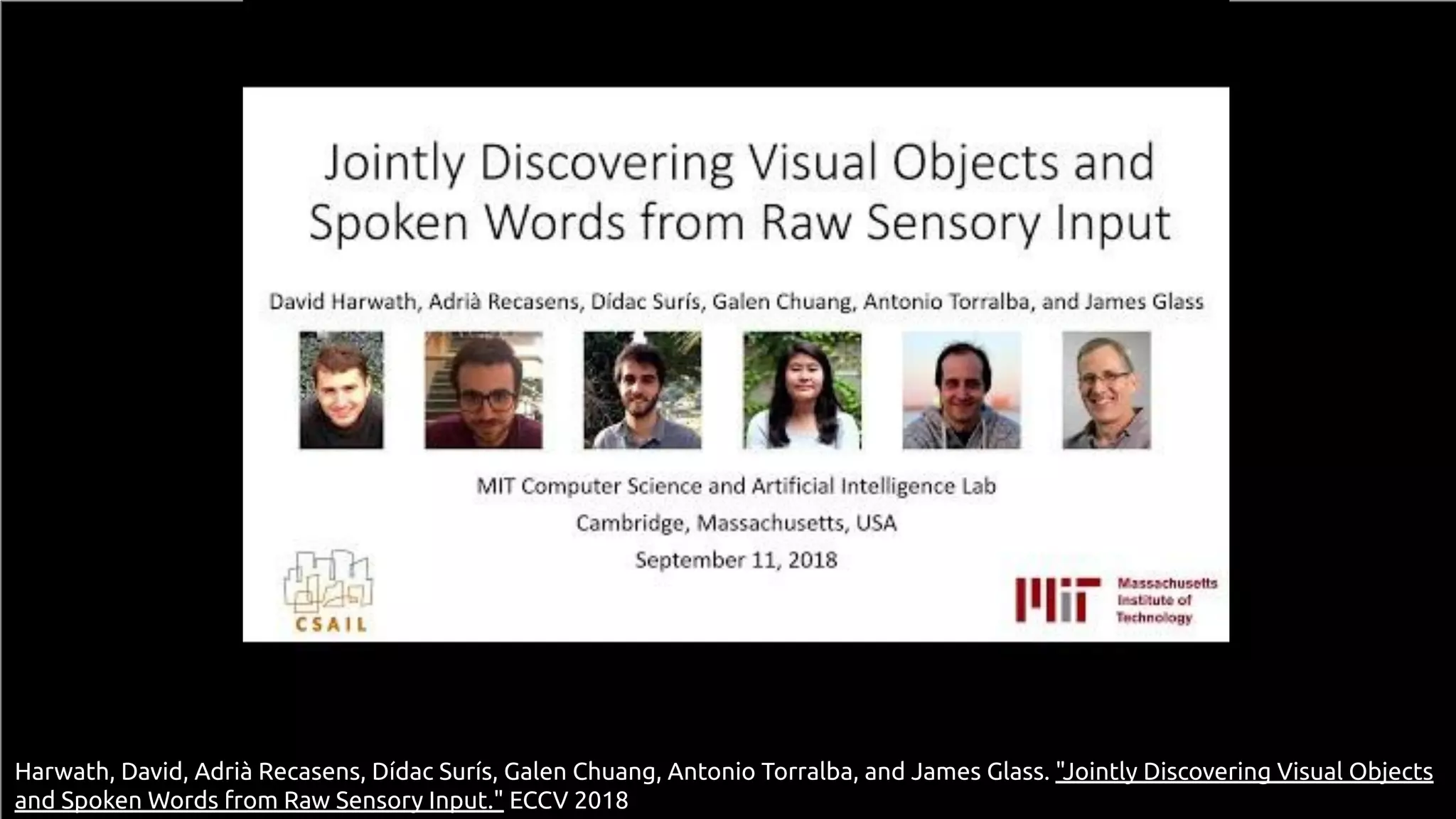 bit.ly/mmm-docxavi
@DocXavi
70
Harwath, David, Adrià Recasens, Dídac Surís, Galen Chuang, Antonio Torralba, and James Glass. "Jointly Discovering Visual Objects
and Spoken Words from Raw Sensory Input." ECCV 2018
 