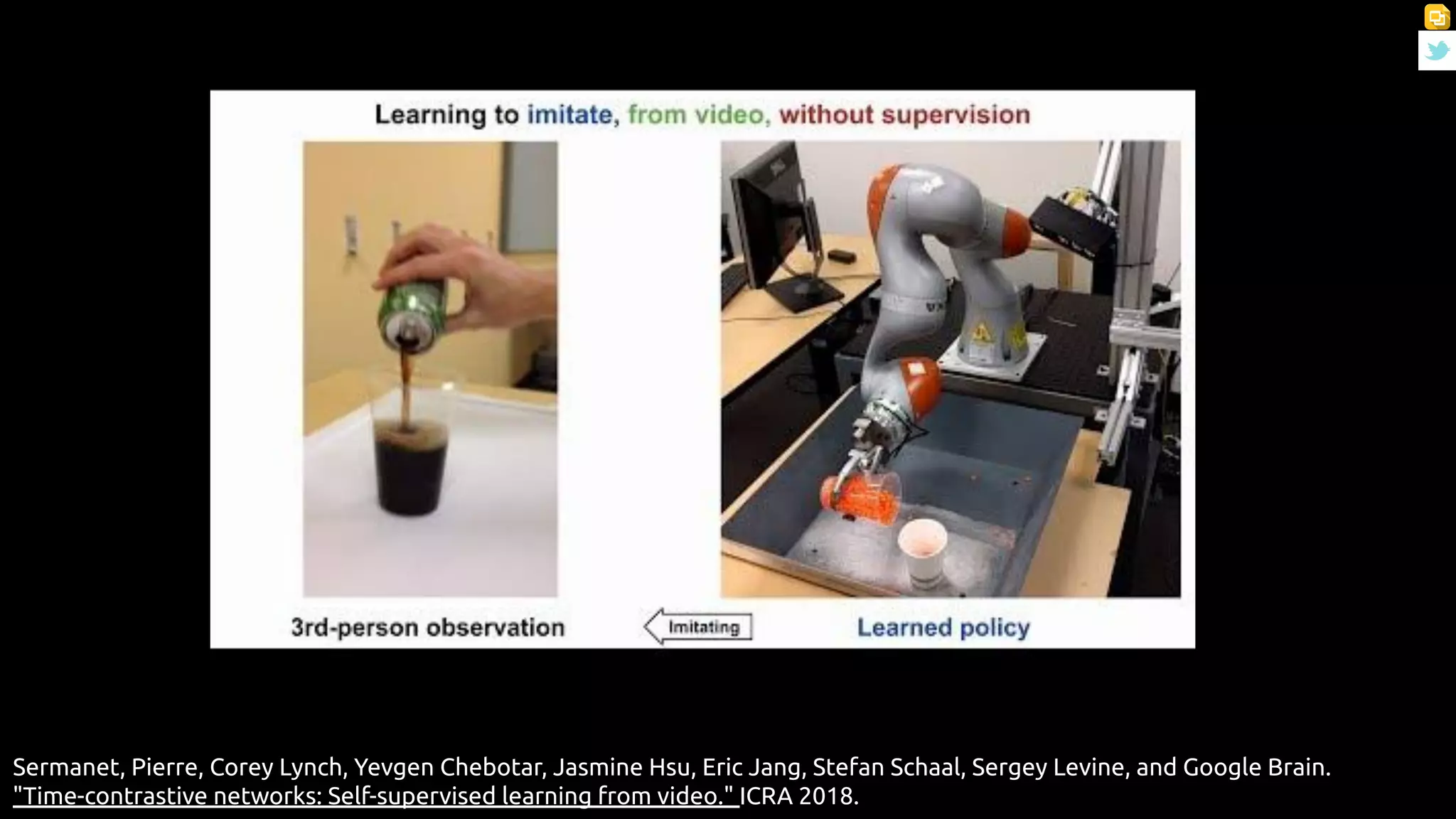 bit.ly/commsenselab
@DocXavi
Sermanet, Pierre, Corey Lynch, Yevgen Chebotar, Jasmine Hsu, Eric Jang, Stefan Schaal, Sergey Levine, and Google Brain.
"Time-contrastive networks: Self-supervised learning from video." ICRA 2018.
 