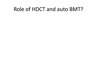 Role of HDCT and auto BMT?
 