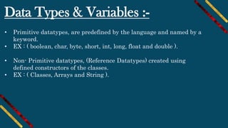 Android course session 1 ( intoduction to java ) | PPT