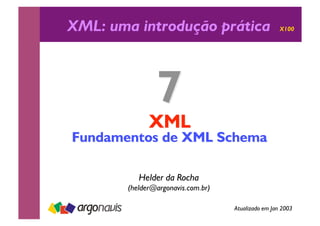 Helder da Rocha
(helder@argonavis.com.br)
Atualizado em Jan 2003
XML: uma introdução prática X100
 