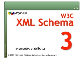 1
www.argonavis.com.br
elementos e atributos
© 2002, 2005, 2008 Helder da Rocha (helder.darocha@gmail.com)
X170
 