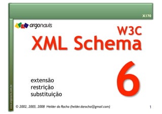 1
www.argonavis.com.br
extensão
restrição
substituição
© 2002, 2005, 2008 Helder da Rocha (helder.darocha@gmail.com)
X170
 