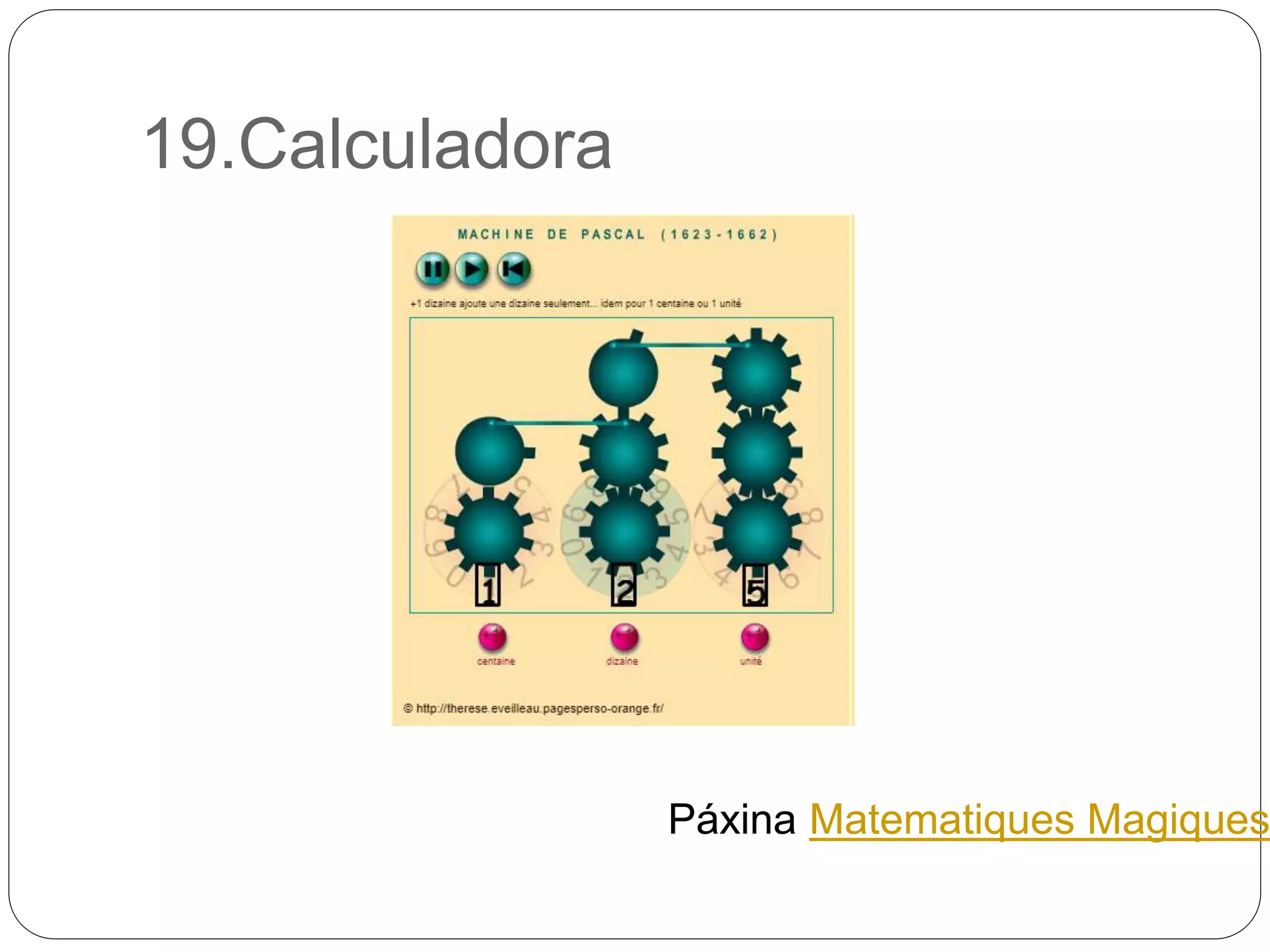 19.Calculadora
Páxina Matematiques Magiques
 