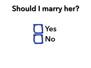 Should I marry her? 
Yes 
No 
 