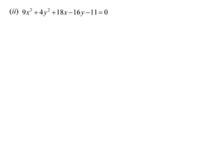 (ii) 9 x 2  4 y 2  18 x  16 y  11  0
 