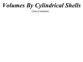 Volumes By Cylindrical Shells
          ( slice || rotation )
 