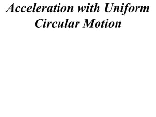 Acceleration with Uniform
     Circular Motion
 