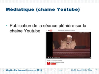 Médiatique (chaine Youtube)
 Publication de la séance plénière sur la
chaine Youtube
 