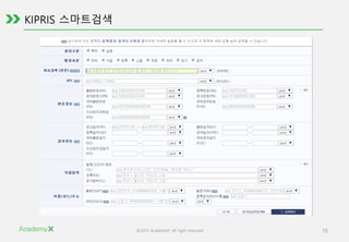 ©2015 AcademyX. All right reserved. 10
KIPRIS 스마트검색
 