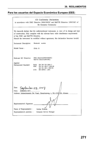 X50RX.book Page 271 Wednesday, May 11, 2011 9:39 AM

39. REGLAMENTOS

Para los usuarios del Espacio Económico Europeo (EEE)

271

 