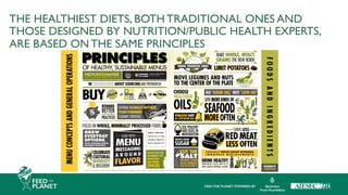 The Healthiest Diets, Both Traditional Ones and Those
Designed by Nutrition/Public Health Experts, are based
on the same principles
THE HEALTHIEST DIETS, BOTH TRADITIONAL ONES AND
THOSE DESIGNED BY NUTRITION/PUBLIC HEALTH EXPERTS,
ARE BASED ON THE SAME PRINCIPLES
 