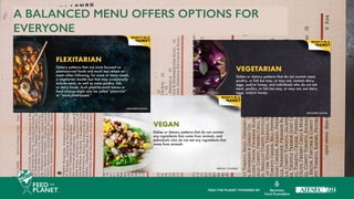 A BALANCED MENU OFFERS OPTIONS FOR
EVERYONE
 