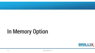 In Memory Option 
13 http://brillix.co.il 
 