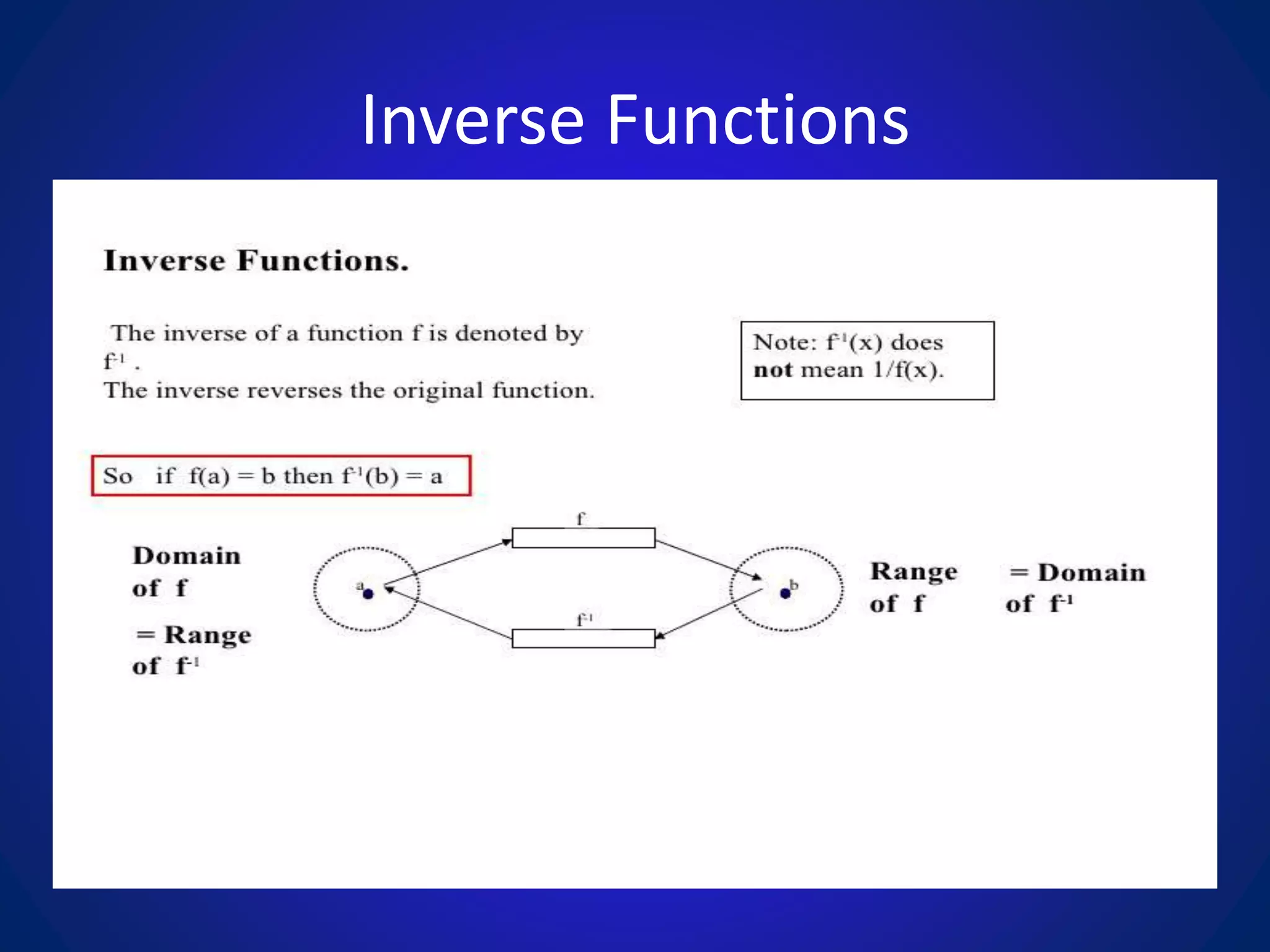 Inverse Functions
 