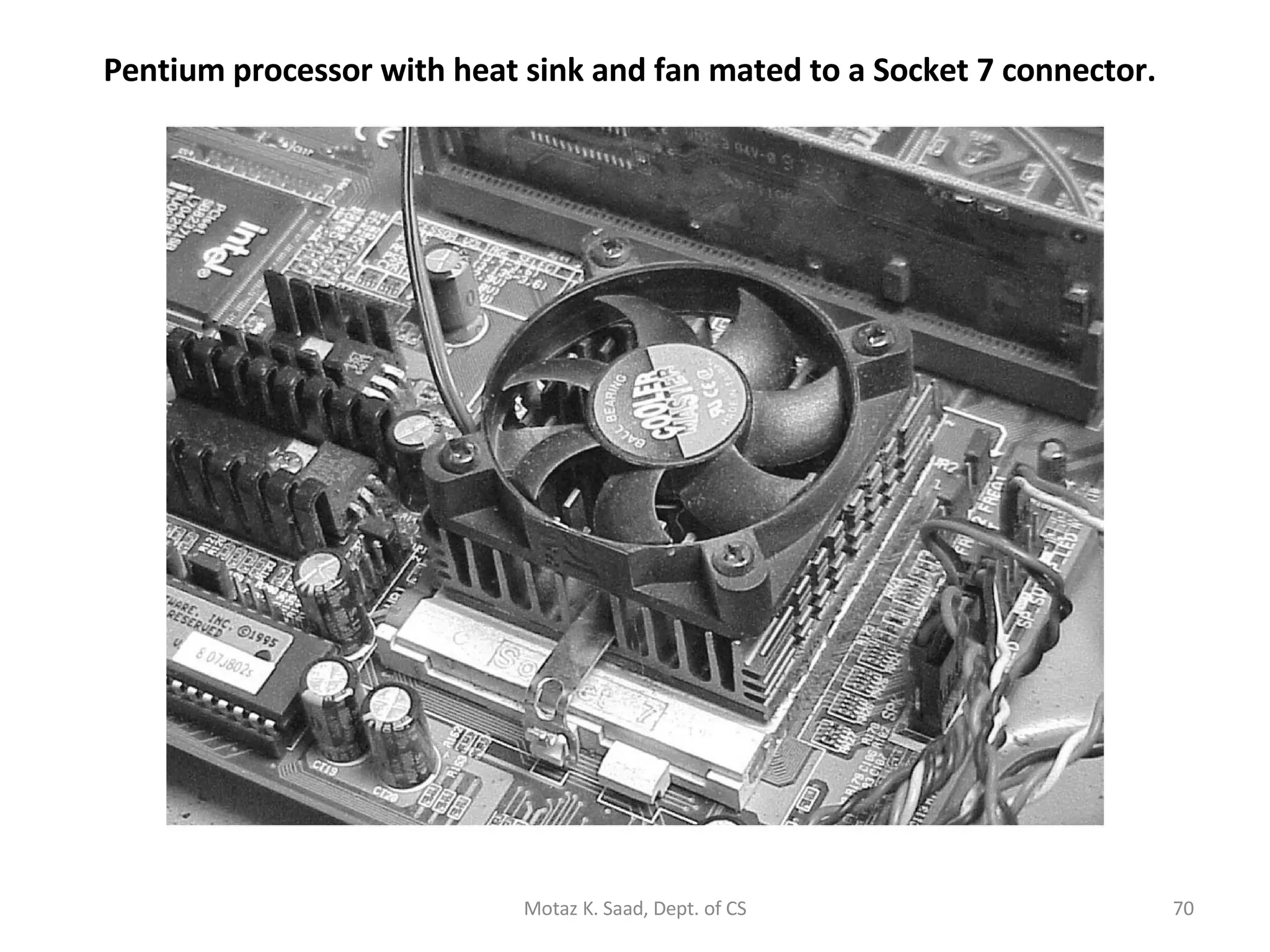 Pentium processor with heat sink and fan mated to a Socket 7 connector. Motaz K. Saad, Dept. of CS 