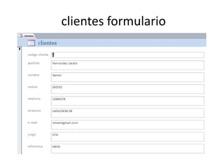 clientes formulario
 