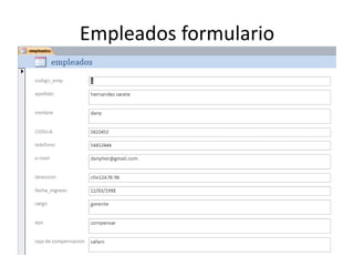 Empleados formulario
 