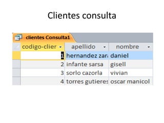 Clientes consulta
 