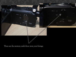 These are the memory cards these store your footage
 
