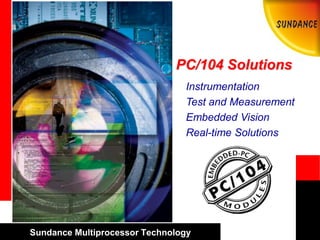 Sundance Multiprocessor Technology
PC/104 Solutions
Instrumentation
Test and Measurement
Embedded Vision
Real-time Solutions
 